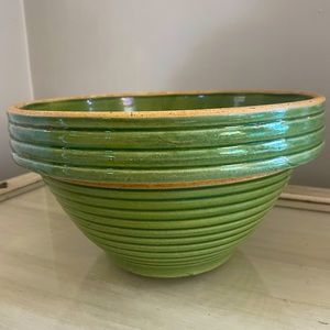 Antique McCoy Green Ringed Mixing Bowl #10